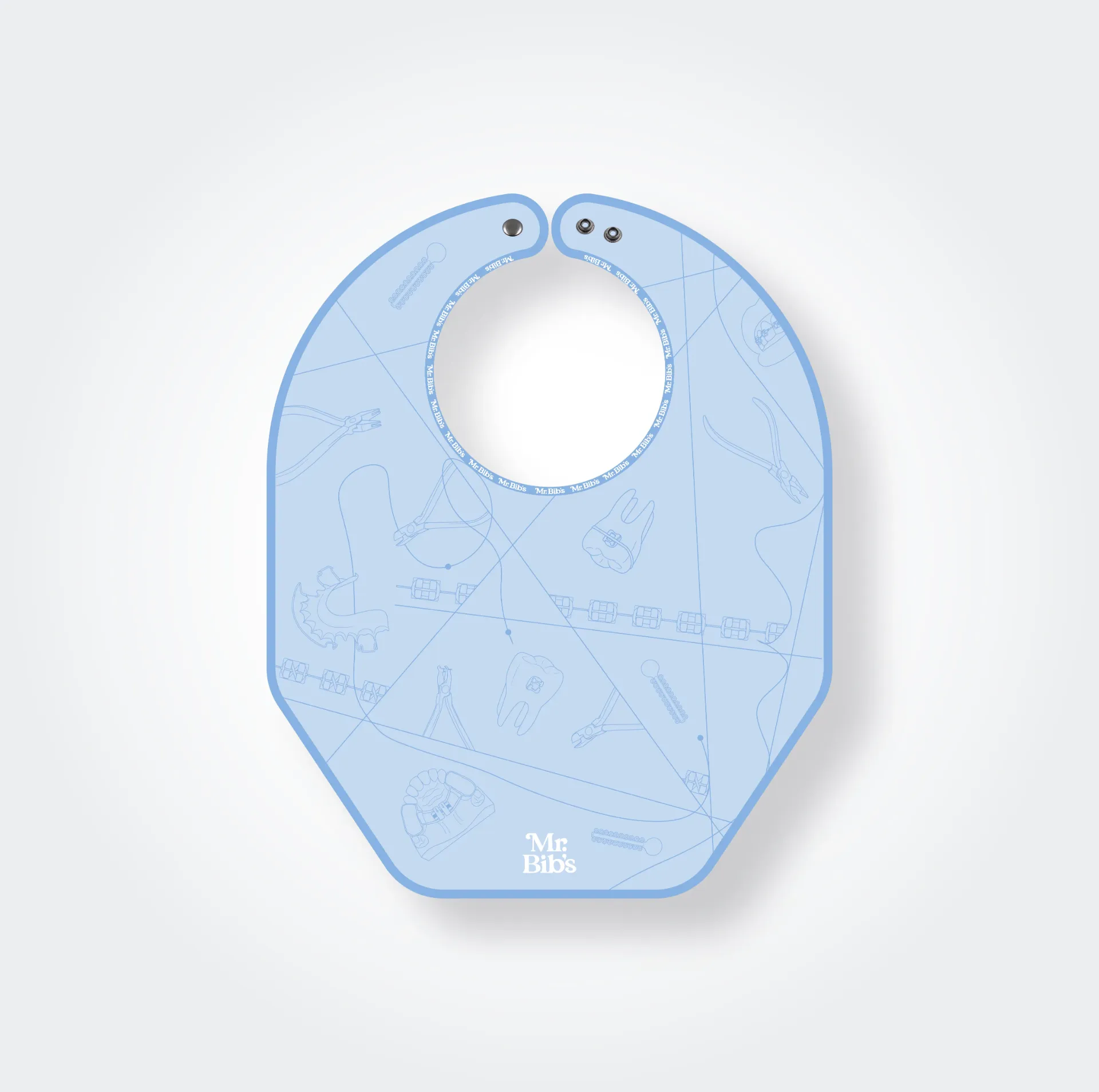Bib Ortodoncia Baby Blue (Bib standard: 40 cm x 50 cm)
