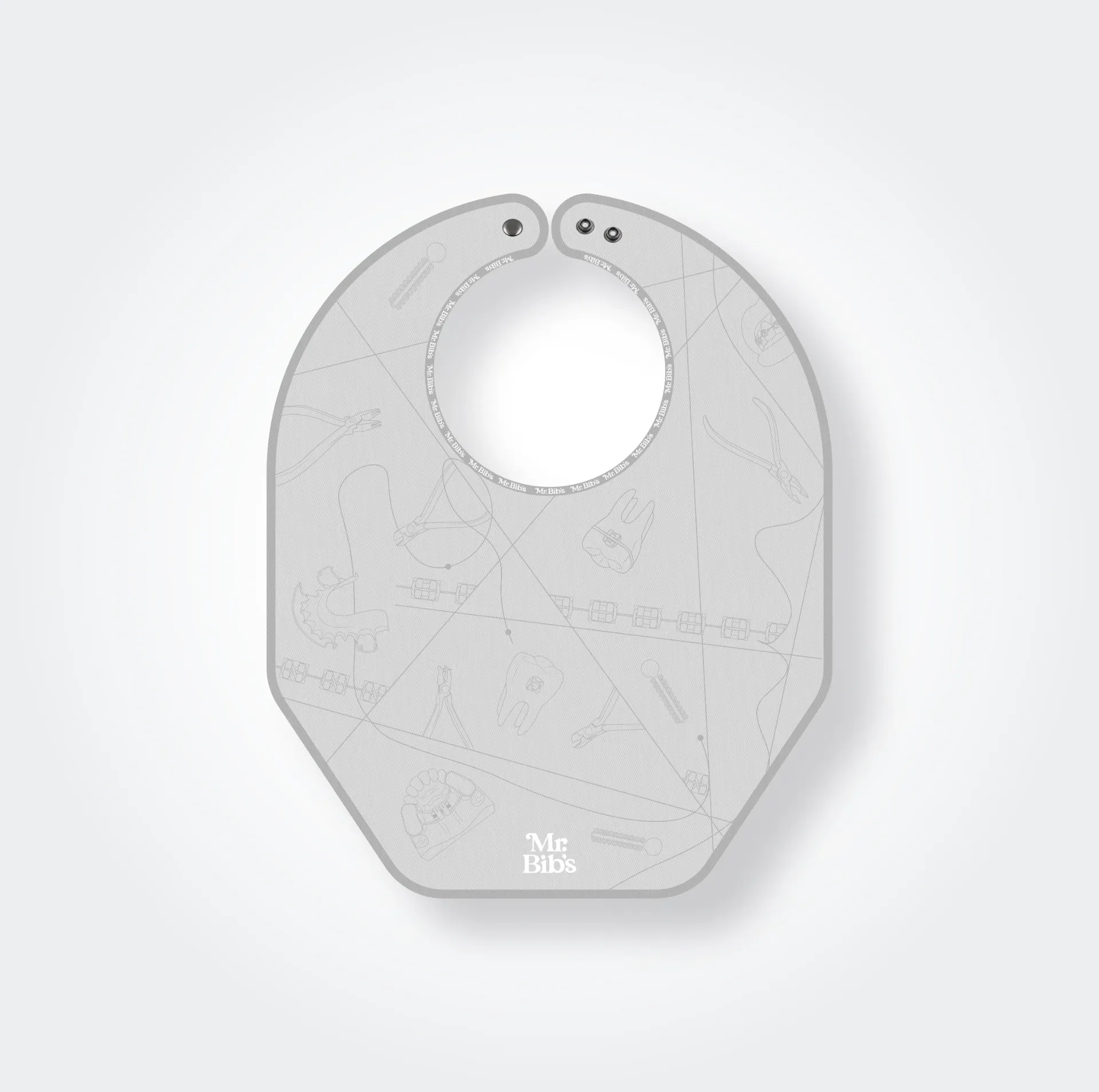 Bib Ortodoncia Grey (Bib standard: 40 cm x 50 cm)